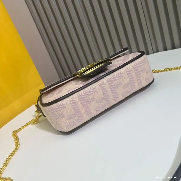 Affordable Mini Bag Fendi Baguette FF Motif In Cherry Canvas 0503